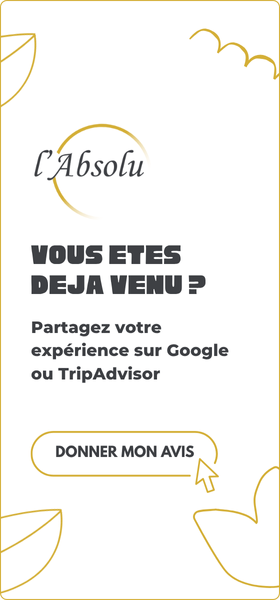 Client laissant un avis sur son expérience au restaurant L’Absolu à Auros, près de Bordeaux