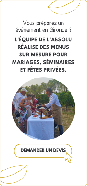 Service traiteur de L’Absolu en Gironde préparant un buffet pour mariage ou séminaire