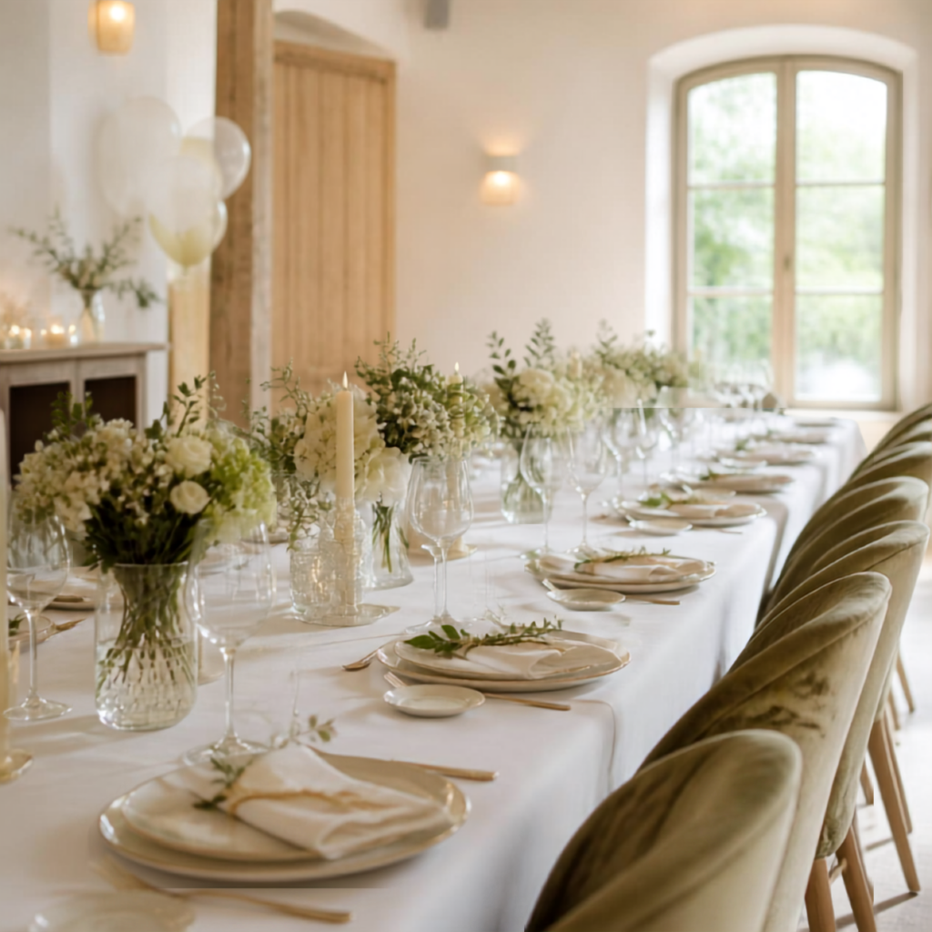 Salle privatisée pour un repas de baptême ou communion en famille au Restaurant L'Absolu à Auros, Gironde
