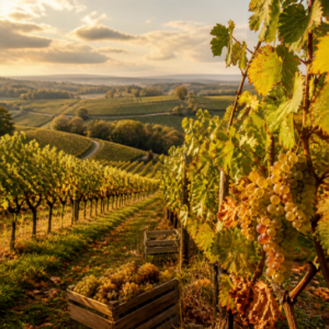 Vignobles des Graves et du Sauternais pendant les vendanges en Gironde, automne 2026